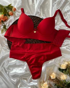 Conjunto Lingerie Básico Reforçado Calcinha Cós Alto
