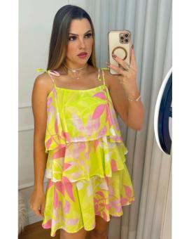 Vestido Curto Soltinho com Babado na Sedinha