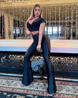 Calça Cirre Flare Preta Cintura Alta