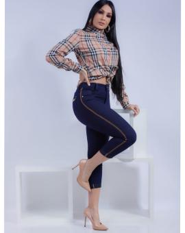Calça Jeans Cigarrete Feminina Costura Lateral