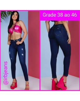 Calça Jeans Feminina Skinny Escura Levanta Bumbum
