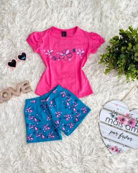 Conjunto Infantil Feminino Short e Blusa