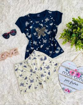 Conjunto Infantil Feminino Short e Blusa Estampado