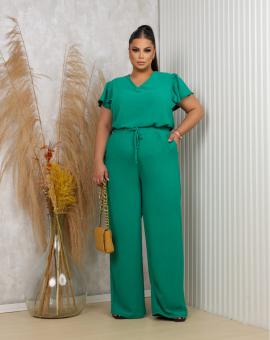 Conjunto Plus Size Social Calça e Blusa no Crepe Dunas