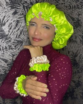 Kit Touca de Cetim Antifrizz e Scrunchies