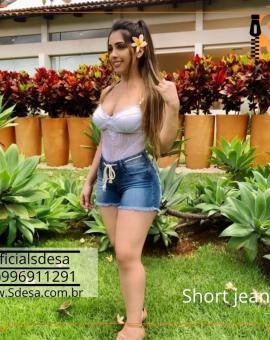 Short Jeans Feminino Curto com Cintinho