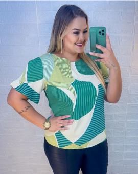 Blusa Plus Size Feminina de manguinha em Viscose
