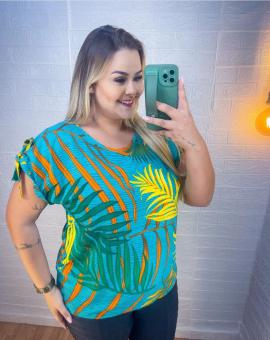 Blusa Plus Size de Viscose Estampada
