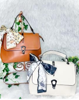 Bolsa Feminina Média de Mão Detalhe Lenço