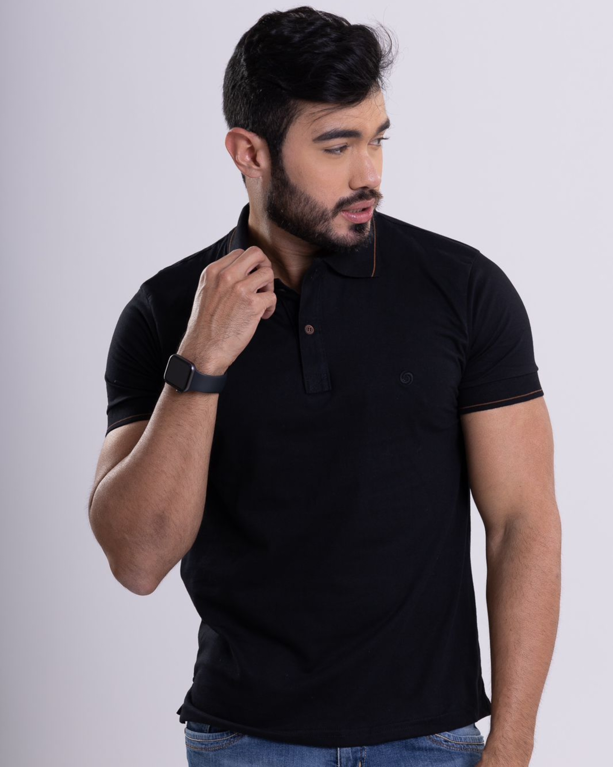 Camisa Masculina Gola Polo Preta B sica Atacado 44 Goi nia