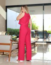 Conjunto Feminino Alfaiataria Calça Pantalona e Cropped Social Atacado na Rua 44 em Goiânia