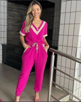 Conjunto Feminino Calça Jogger e Blusa Crepe Dunas