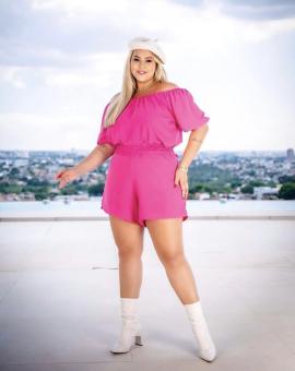 Conjunto Feminino Plus Size Short e Cropped Ciganinha