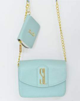 Kit Bolsa Transversal e Carteira Santa Lolla Alça Corrente