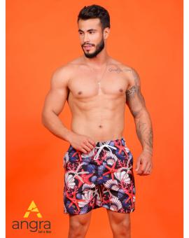 Short Tactel Masculino Estampado Praia