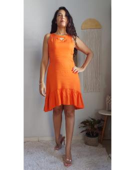 Vestidinho Curto Básico com Babado na Barra