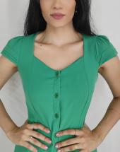 Vestido Longo com Botões na Frente de Manguinha Atacado na Rua 44 em Goiânia