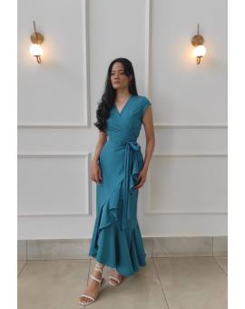 Vestido Midi Evangélico com Babado