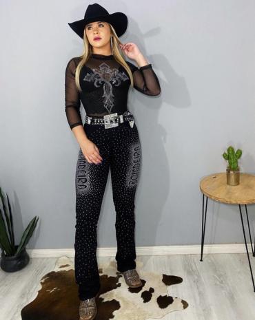 Cal a Country Flare com Strass Atacado na Rua 44 em Goi nia