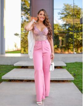 Calça Feminina Pantalona Alfaiataria