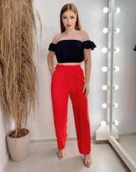 Calça Pantalona Cintura Alta com Bolso