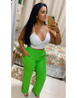 Calça Pantalona Crepe Dunas com Bolso