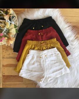 Short Feminino Curto Soltinho Liso