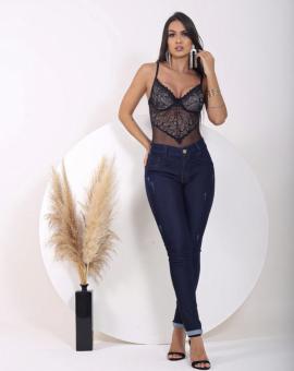 Calça Feminina Jeans Escura Básica