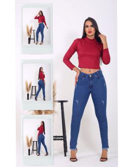 Calça Jeans Feminina Barra Desfiada Tradicional