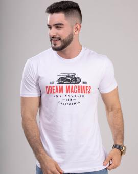 Camiseta Branca Masculina Estampada Estilosa