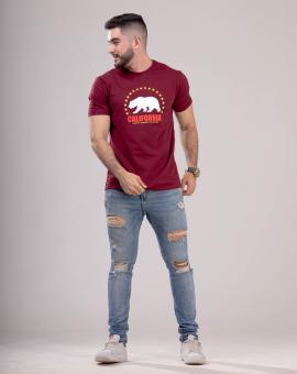 Camiseta Masculina Estilosa Marsala