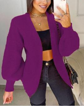 Cardigan Feminino no Tricot Manga Bufante