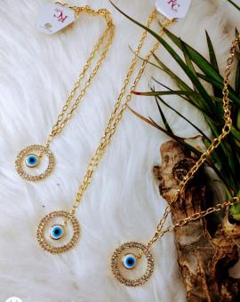 Colar Olho Grego Dourado