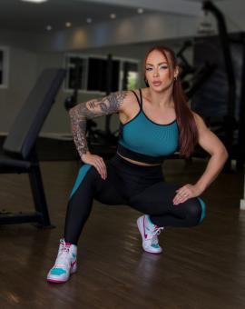 Conjunto Calça Legging e Top Canelado 2D