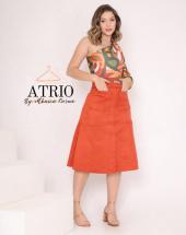 Saia Gode Midi Cintura Alta com Bolso Atacado na Rua 44 em Goiânia