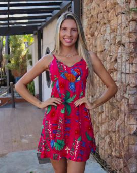 Vestido Curto Soltinho de Alcinha Estampado