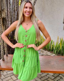 Vestido Soltinho em Viscose em Botões na Frente