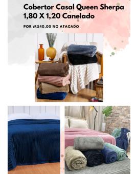 Cobertor Casal Queen Sherpa Canelado