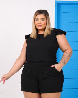 Conjuntinho Plus Size Short com Bolso e Blusa
