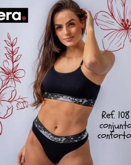 Conjunto Calcinha e Top no Algodão com Elástico