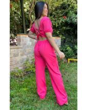 Conjunto Infanto Juvenil Calça Wide Leg Cargo e Cropped Atacado na Rua 44 em Goiânia