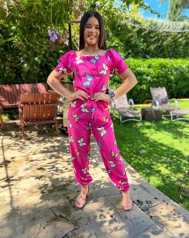 Conjunto Rosa Calça Jogger e Cropped Infanto Juvenil