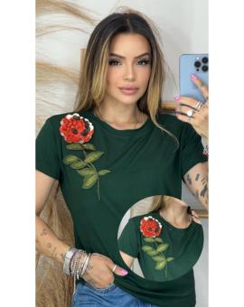 T-Shirt de Luxo Feminina Bordada