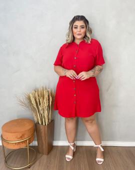 Vestido Chemise Plus Size Manga Curta