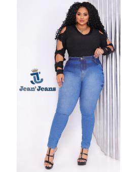 Calça Jeans Feminina Plus Size Cintura Alta Clara