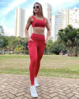 Calça Legging Cintura Alta com Bolso para Celular