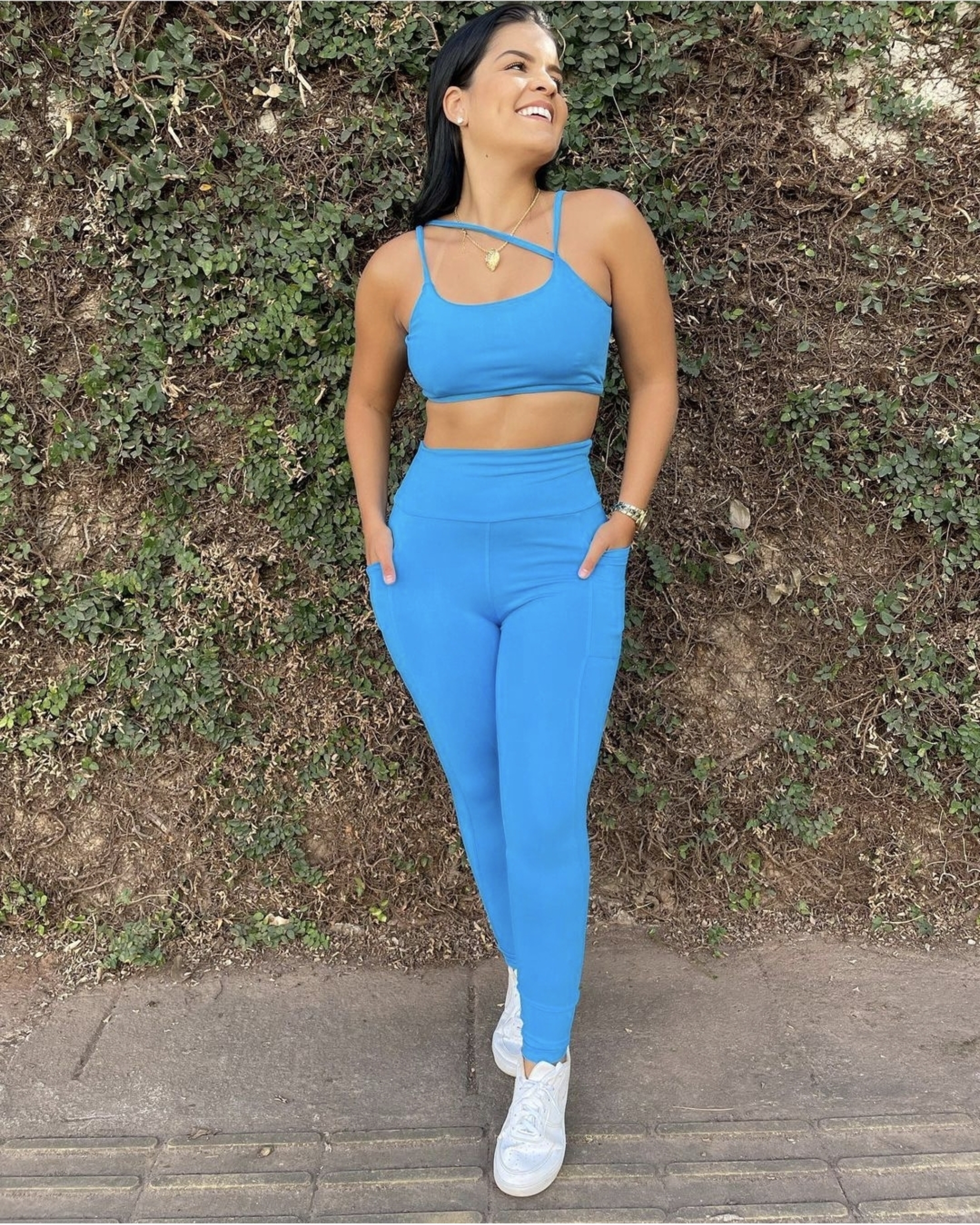 Set Mida Blue Bra & Leggings Set