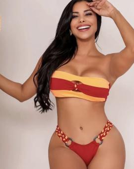 Biquíni Tomara que Caia Calcinha Trançada