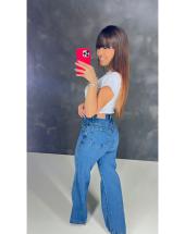 Calça Wide Leg Jeans 100% Tradicional Atacado na Rua 44 em Goiânia