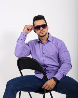 Camisa Masculina Manga Longa Lisa